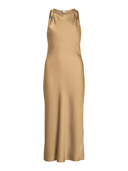 Vila ROUGE EDIT Midikleid ROUSHYRAS S/L MIDI DRESS/2 - Petrified Oak
