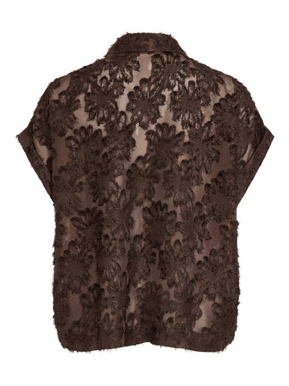 Vila Bluse Roukyoto S S Shirt 2 - Seal Brown