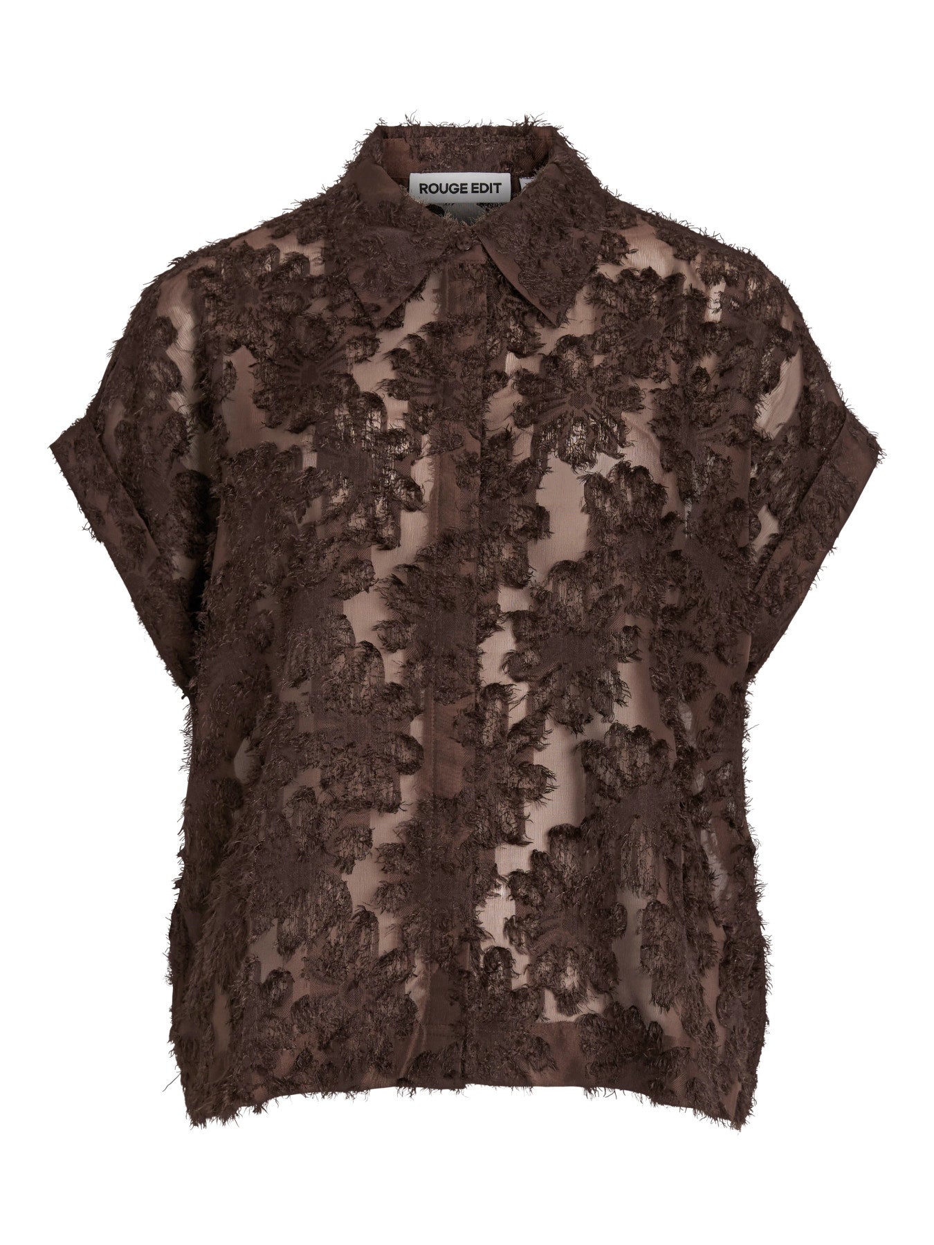 Vila Bluse Roukyoto S S Shirt 2 - Seal Brown