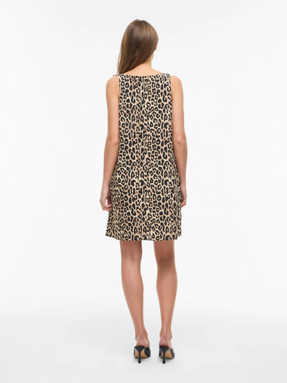 Vila Short dress VIPRISILLA PRI S/L BOATNECK DRESS/VOL/2 - Birch LEO