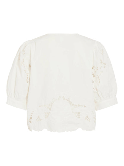 Rouge Edit Top ROUSCARLET 2/4 O-NECK TOP - Cloud Dancer