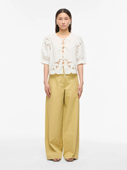 Rouge Edit Top ROUSCARLET 2/4 O-NECK TOP - Cloud Dancer