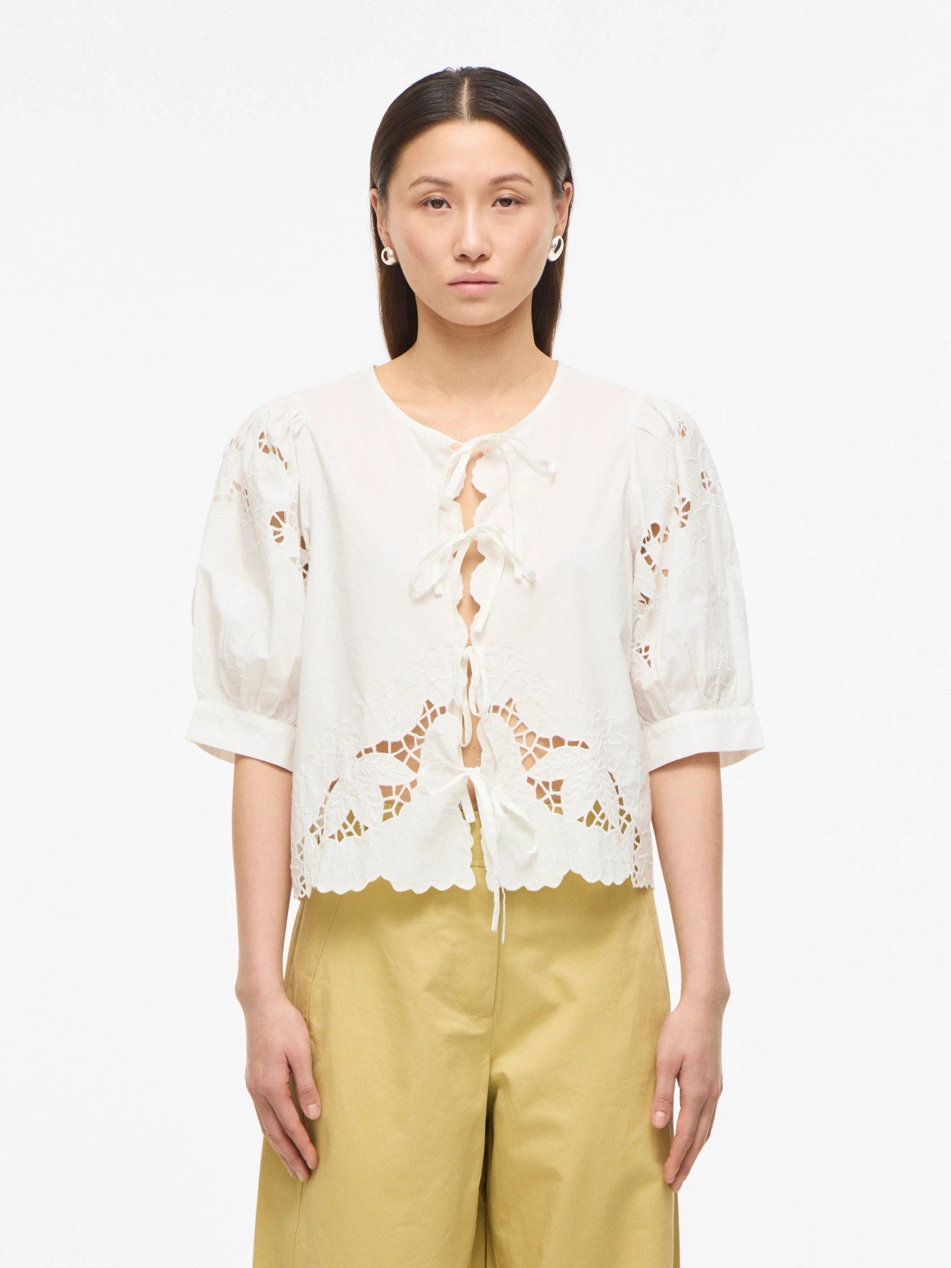 Rouge Edit Top ROUSCARLET 2/4 O-NECK TOP - Cloud Dancer