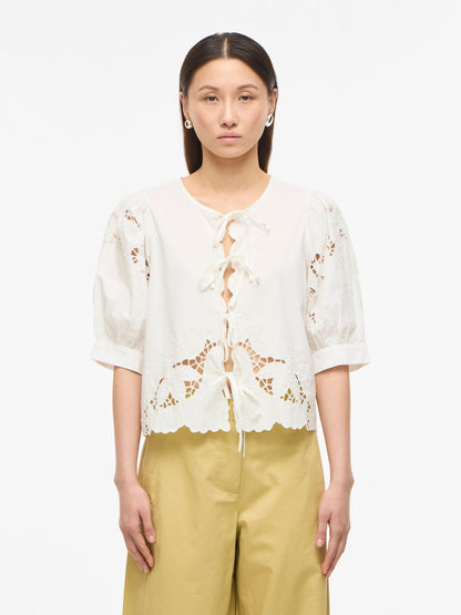 Rouge Edit Top ROUSCARLET 2/4 O-NECK TOP - Cloud Dancer