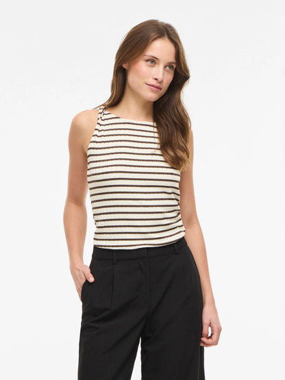 Vila Vila Top VIGARTA O-NECK S/L TOP/PB - Birch