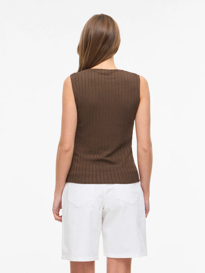 Vila Vila Top VIGARTA O-NECK S/L TOP/PB - Slate Black