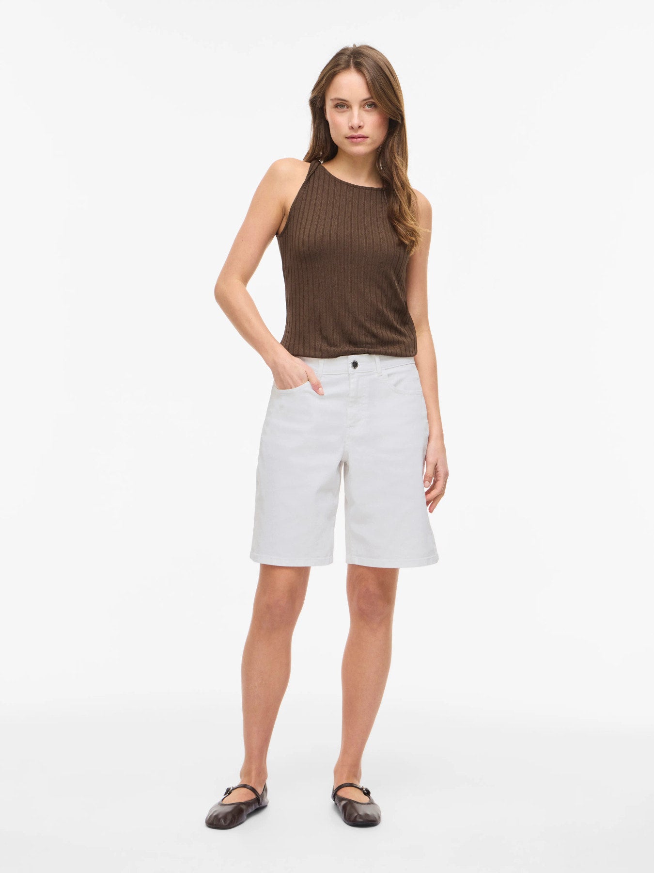 Vila Vila Top VIGARTA O-NECK S/L TOP/PB - Slate Black
