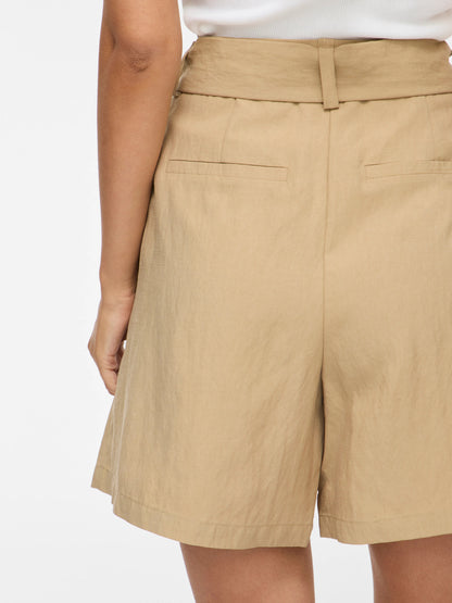 Vila Shorts VIROSITA HW SHORTS - Travertine