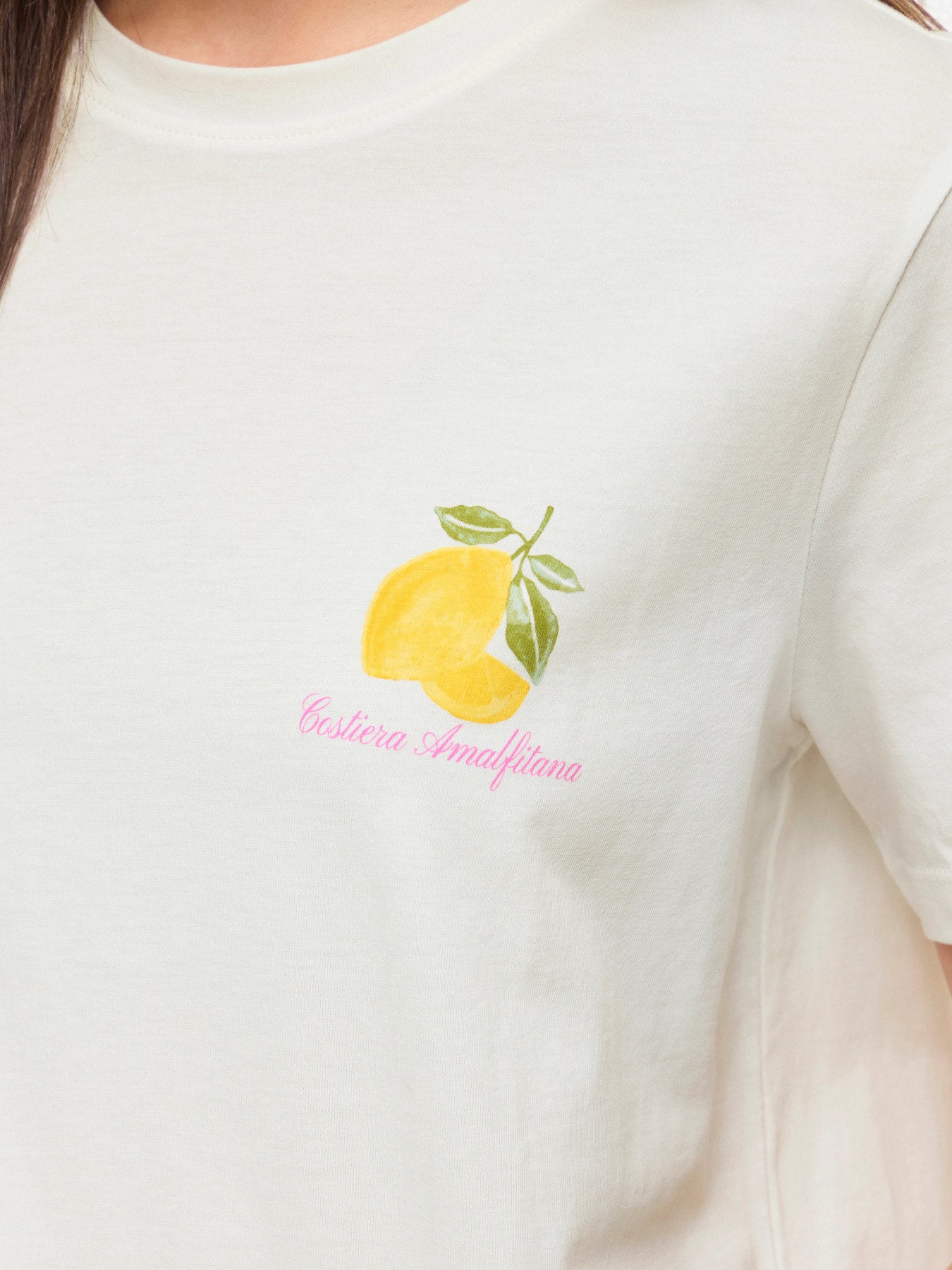 Vila T-Shirt VISYBILLA O-NECK S/S LEMON TOP/PB - Snow White LEMON FIJI FLOWER
