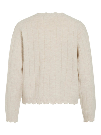 Vila Strickjacke VIMARTI mit Rundhalsausschnitt in Birch Melange