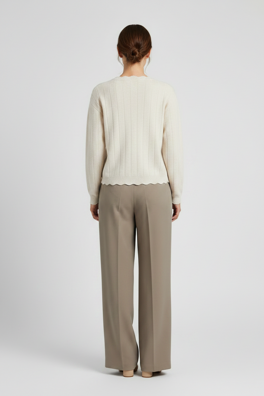 Vila Strickjacke VIMARTI mit Rundhalsausschnitt in Birch Melange