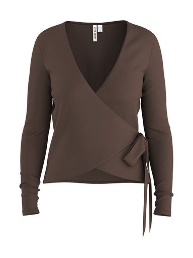 Hypedrop Wickel-Top Langarm Gry in Braun
