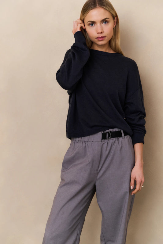 Yaya Strickpullover mit Rundhalsausschnitt Inkwell Blue