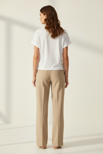 YAYA Top mit Rundhalsausschnitt und Knotendetail PURE WHITE