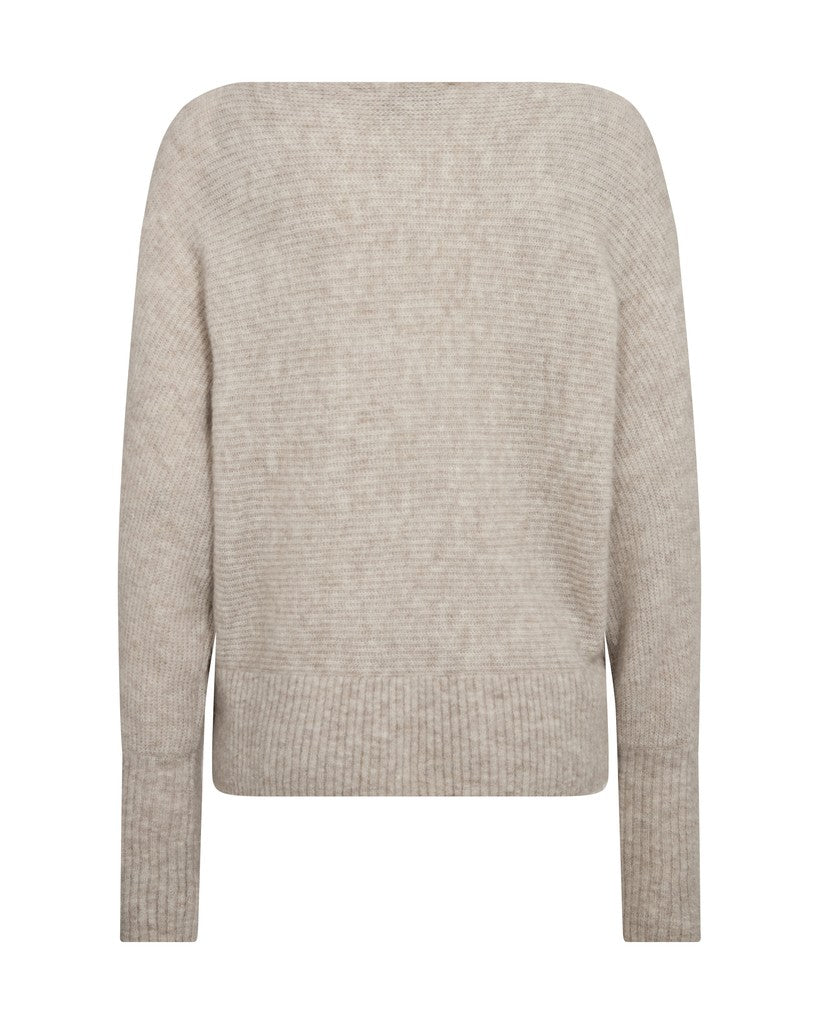 Mos Mosh Thora Boatneck Strickpullover in Federgrau