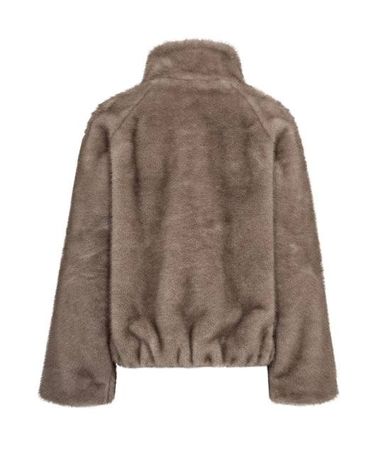 Mos Mosh Faux-Fur-Jacke Hilda in Sandgrau