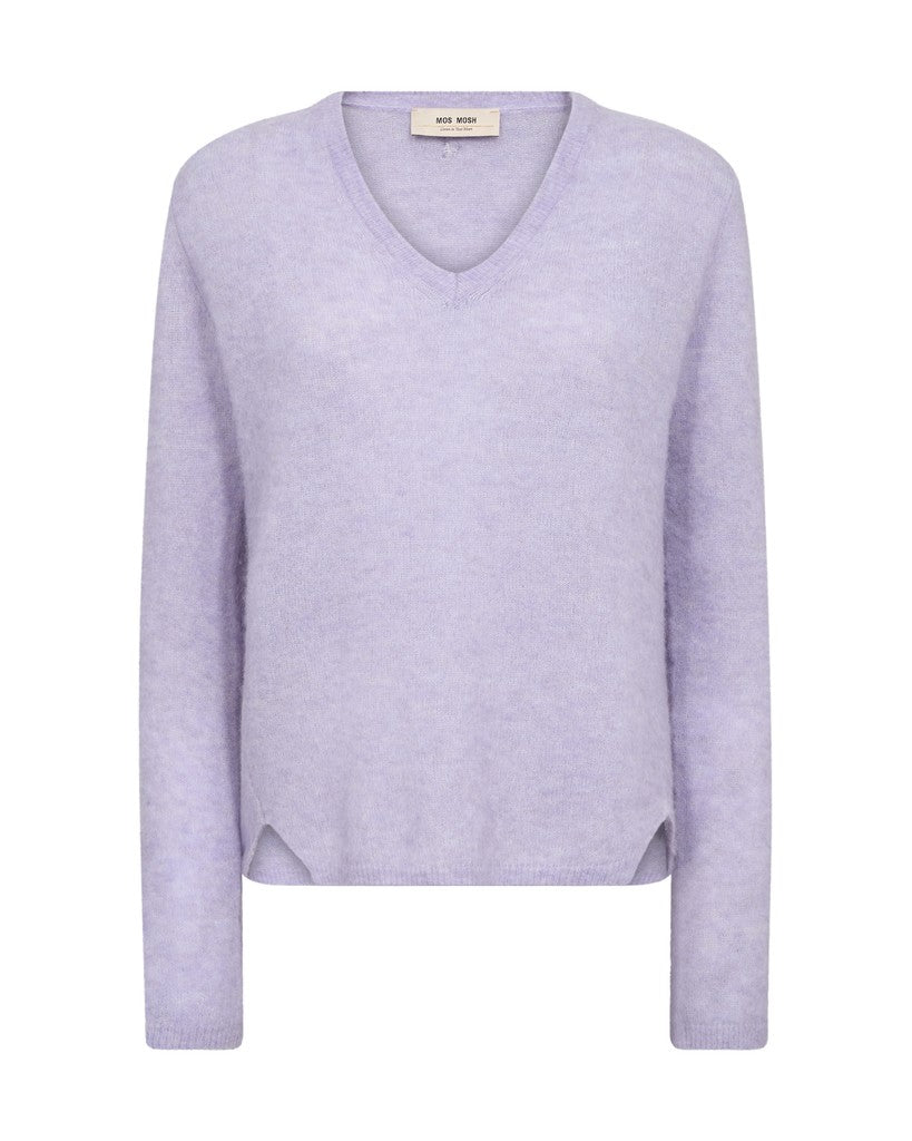Mos Mosh MMMape Sophia V-Neck Knit in der Farbe Violet Tulip