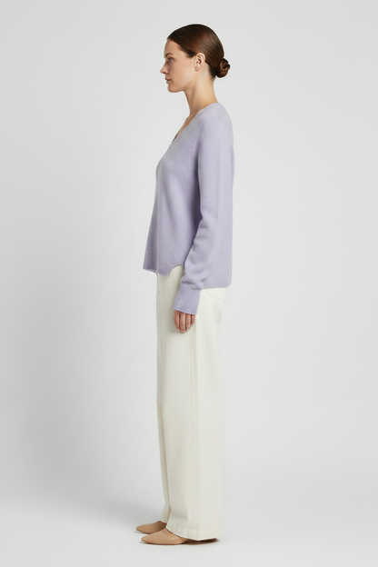 Mos Mosh MMMape Sophia V-Neck Knit in der Farbe Violet Tulip