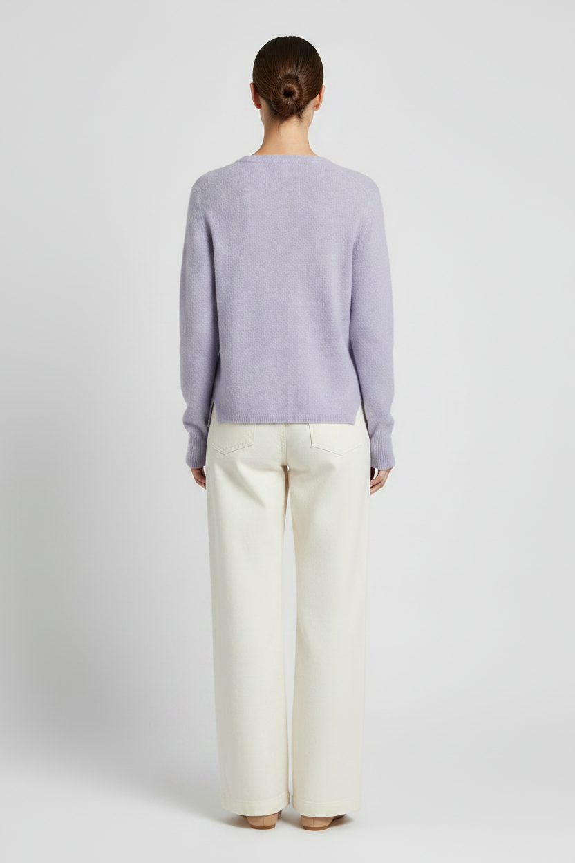 Mos Mosh MMMape Sophia V-Neck Knit in der Farbe Violet Tulip