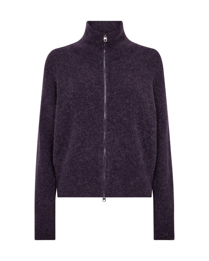 Mos Mosh Thora Strickjacke mit Reißverschluss in Traubenlila