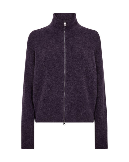 Mos Mosh Thora Strickjacke mit Reißverschluss in Traubenlila