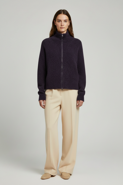 Mos Mosh Thora Strickjacke mit Reißverschluss in Traubenlila