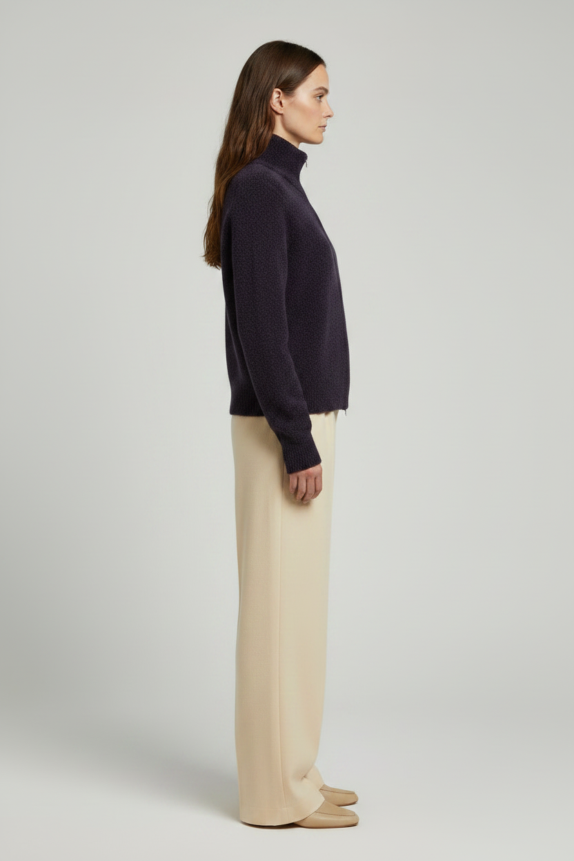 Mos Mosh Thora Strickjacke mit Reißverschluss in Traubenlila