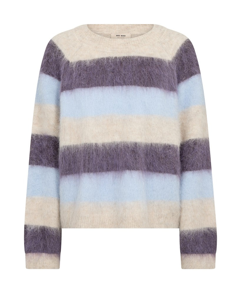 Mos Mosh Suvi Gestreifter Strickpullover in Traubenlila