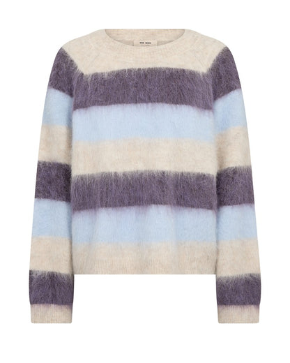 Mos Mosh Suvi Gestreifter Strickpullover in Traubenlila
