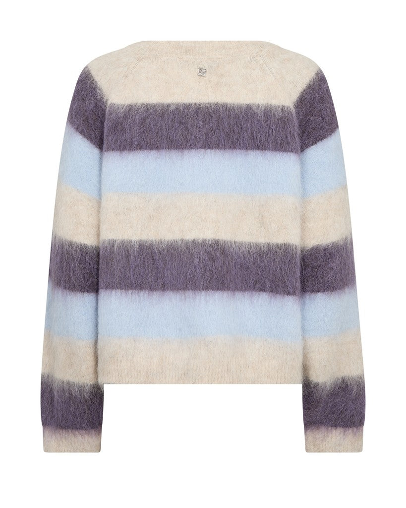 Mos Mosh Suvi Gestreifter Strickpullover in Traubenlila