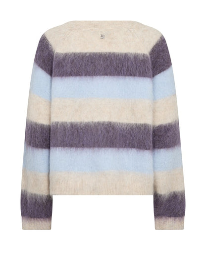 Mos Mosh Suvi Gestreifter Strickpullover in Traubenlila