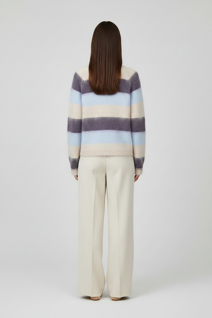 Mos Mosh Suvi Gestreifter Strickpullover in Traubenlila