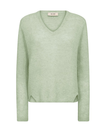 Mos Mosh MMMape Sophia V-Neck Knit in der Farbe Frosty Green