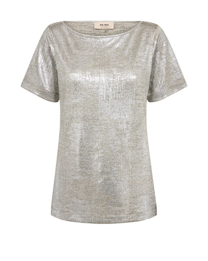 Mos Mosh Metallic-Shirt Niva Kurzarm Silber