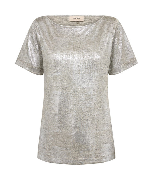Mos Mosh Metallic-Shirt Niva Kurzarm Silber