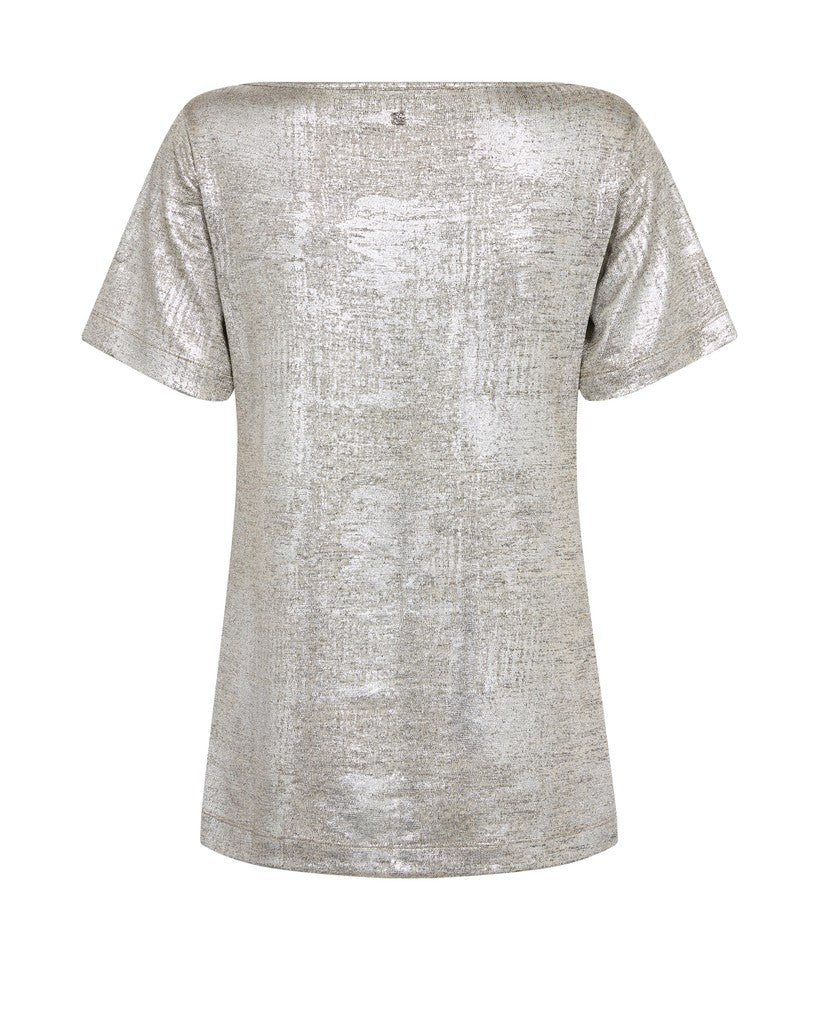Mos Mosh Metallic-Shirt Niva Kurzarm Silber