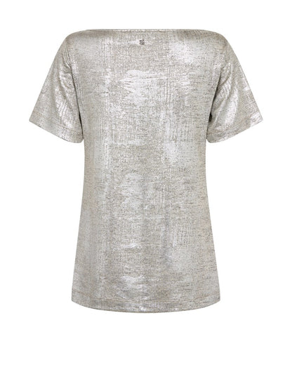 Mos Mosh Metallic-Shirt Niva Kurzarm Silber