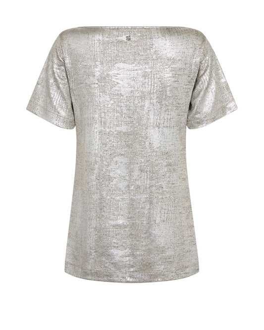 Mos Mosh Metallic-Shirt Niva Kurzarm Silber