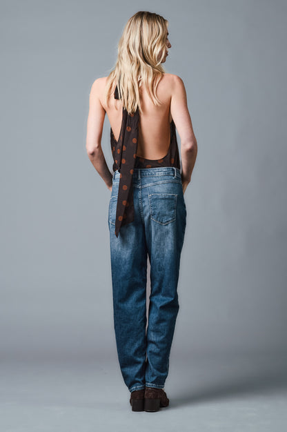 Five Fellas Damenhose Barrel-Fit in der Farbe K-Navy Vibe