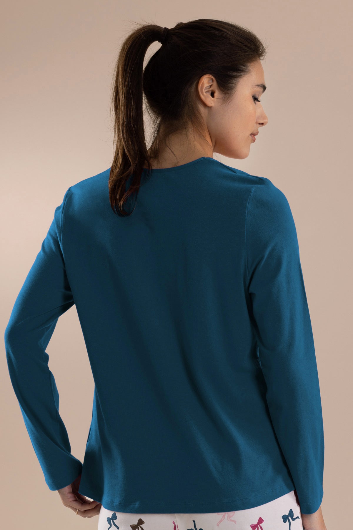 Nina von C. Langarm Shirt Damen Océan – Homewear-Shirt