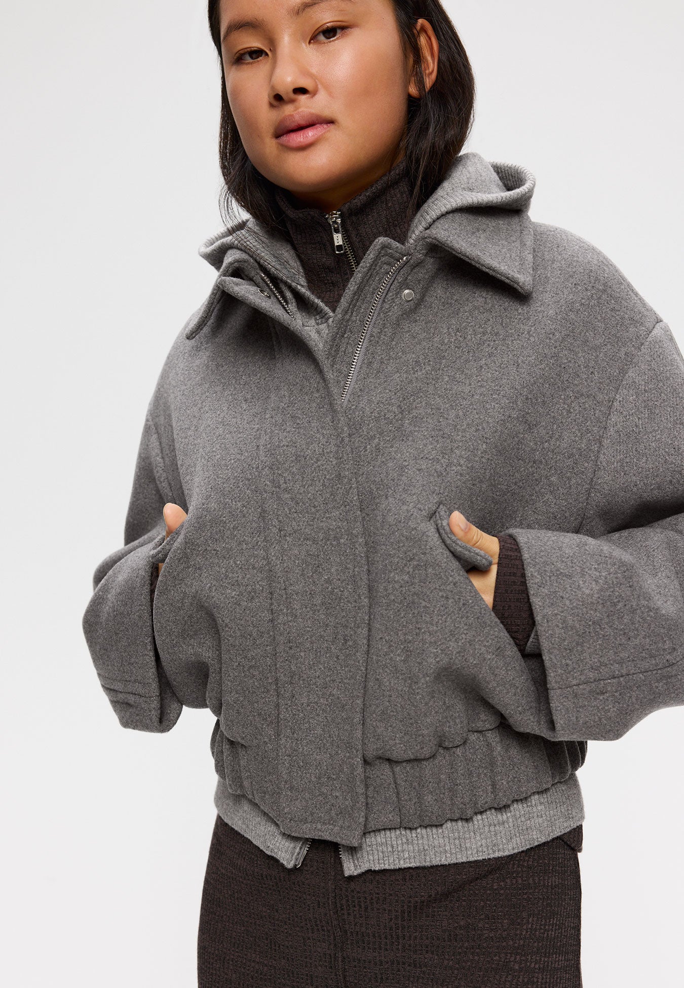Elvine Nova Wolljacke Grau meliert