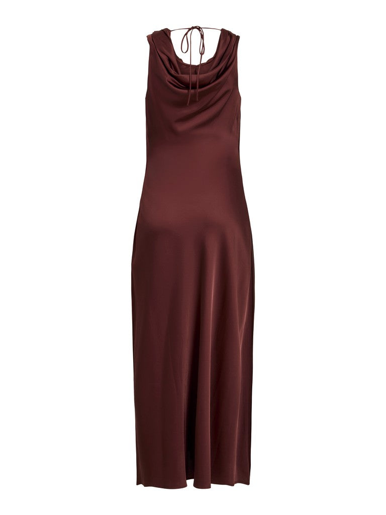 Rouge Edit ROUSHYRAS COWL NECK MAXI DRESS/EV Bitter Chocolate