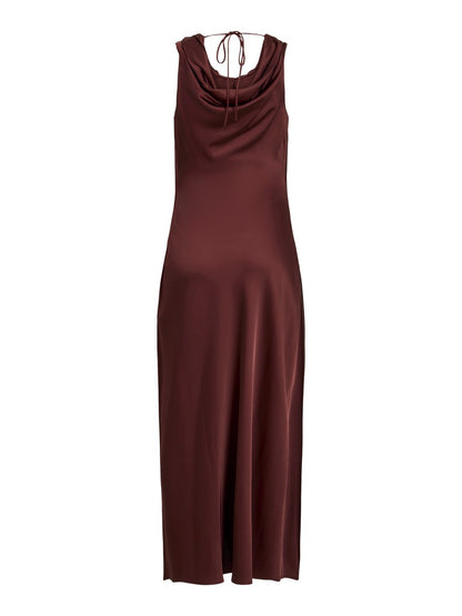 Rouge Edit ROUSHYRAS COWL NECK MAXI DRESS/EV Bitter Chocolate