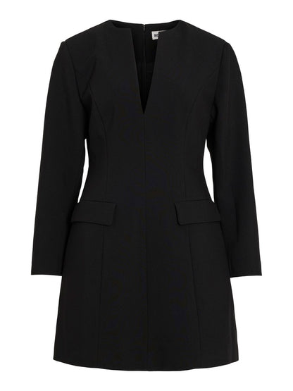 Rouge Edit ROURAE L/S V-NECK SHORT DRESS Meteorite