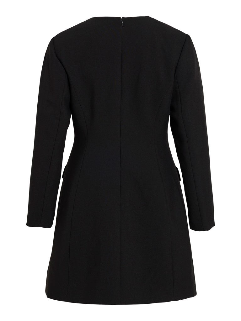 Rouge Edit ROURAE L/S V-NECK SHORT DRESS Meteorite