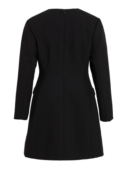 Rouge Edit ROURAE L/S V-NECK SHORT DRESS Meteorite