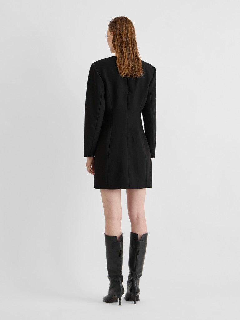 Rouge Edit ROURAE L/S V-NECK SHORT DRESS Meteorite