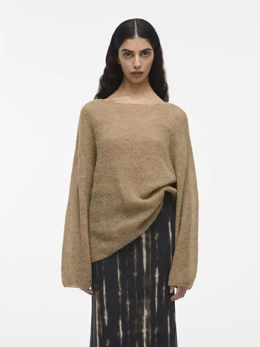 Rouge Edit Roubana O-Neck Knit Pullover Petrified Oak