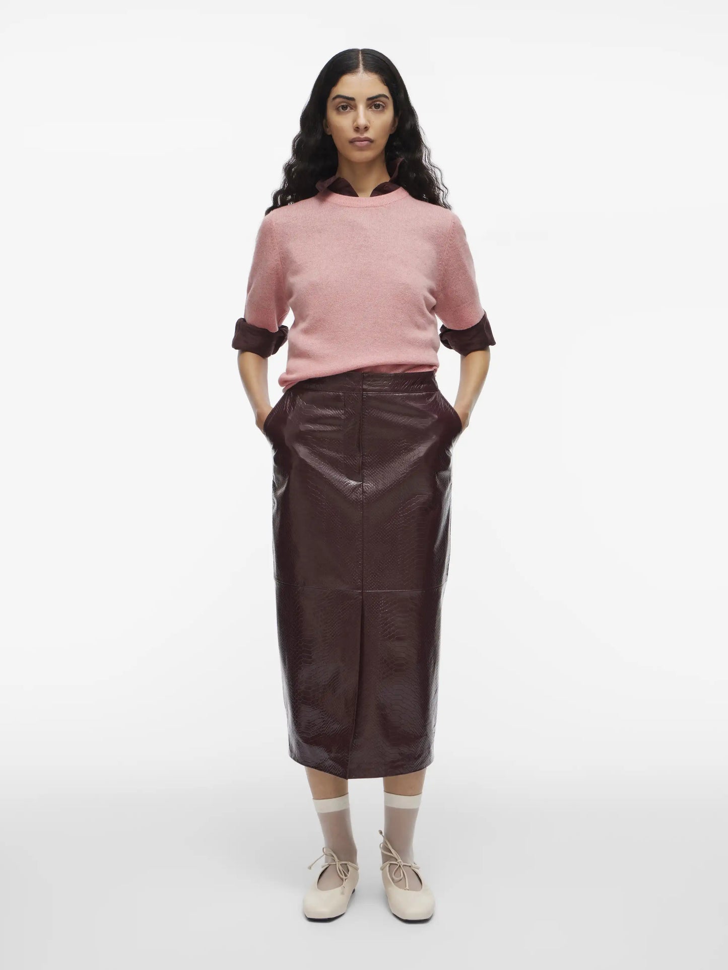 Rouge Edit Kurzarmpullover in der Farbe Peach Blossom