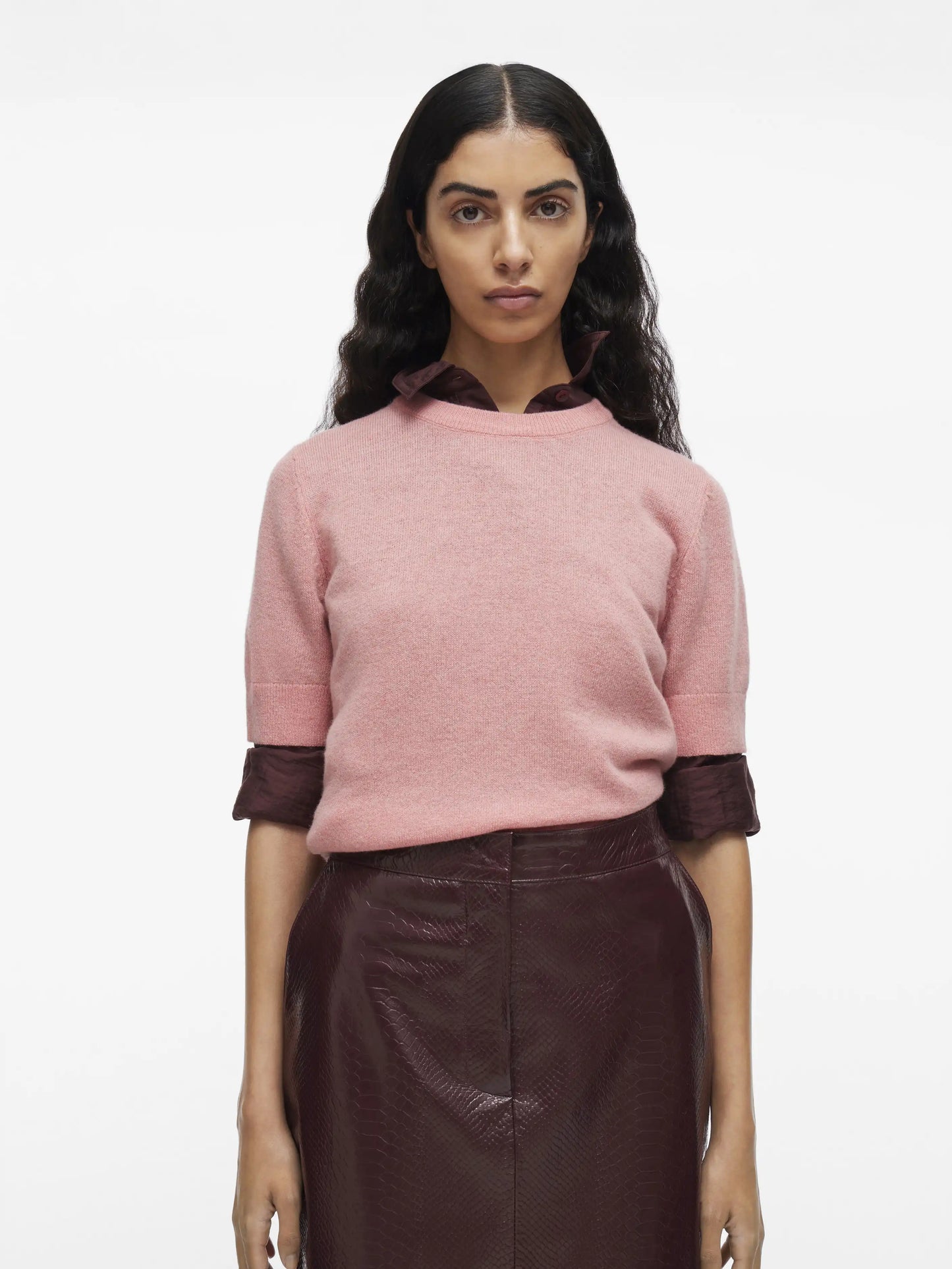 Rouge Edit Kurzarmpullover in der Farbe Peach Blossom